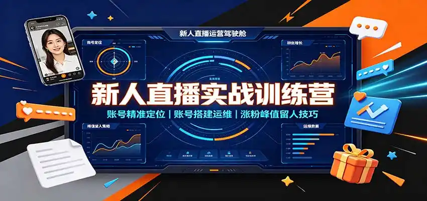 新人直播实战训练营：账号精准定位，账号搭建运维，涨粉峰值留人技巧-北疆网创