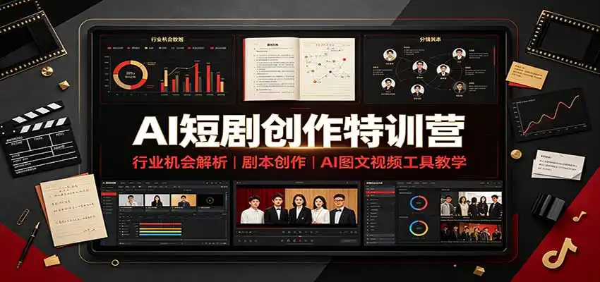 AI短剧创作特训营：行业机会解析，剧本创作，AI图文视频工具教学(文字版)-北疆网创