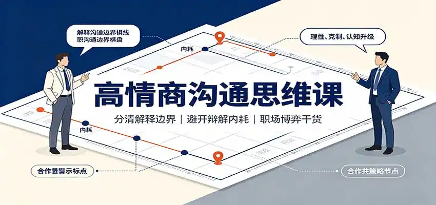高情商沟通思维课：分清解释边界，避开辩解内耗，职场博弈干货-北疆网创