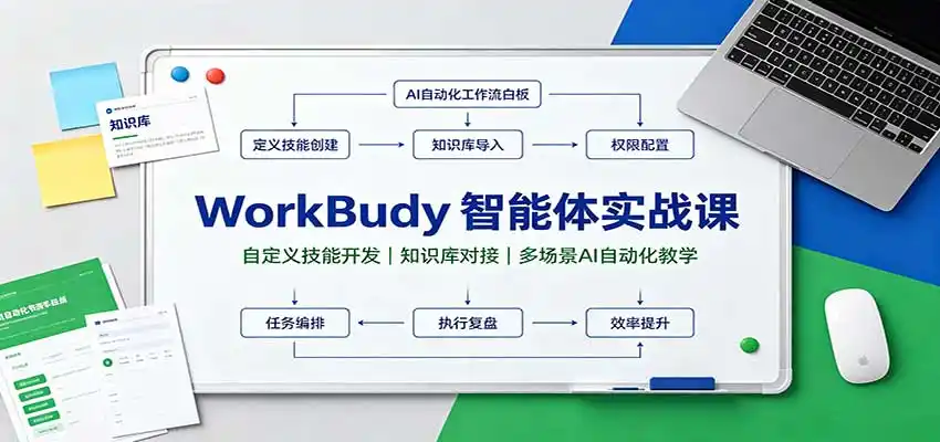 WorkBuddy智能体实战课：自定义技能开发，知识库对接，多场景AI自动化教学-北疆网创