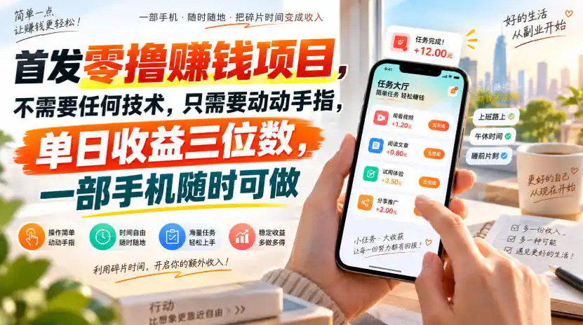 首发零撸賺钱项目，不需要任何技术，只需要动动手指，单日收益三位数，一部手机随时可做【揭秘】-北疆网创