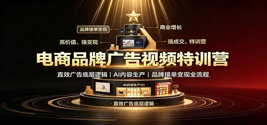 电商品牌广告视频特训：直效广告底层逻辑，AI内容生产，品牌接单变现全流程-北疆网创