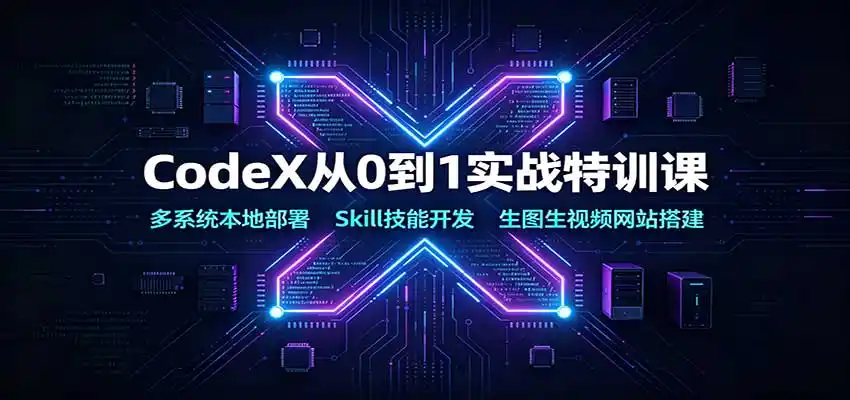 CodeX从0到1实战特训课：多系统本地部署，Skill技能开发，生图生视频网站搭建-北疆网创