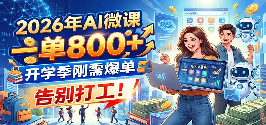 2026年AI微课，一单800+，开学季刚需爆单，告别打工！-北疆网创