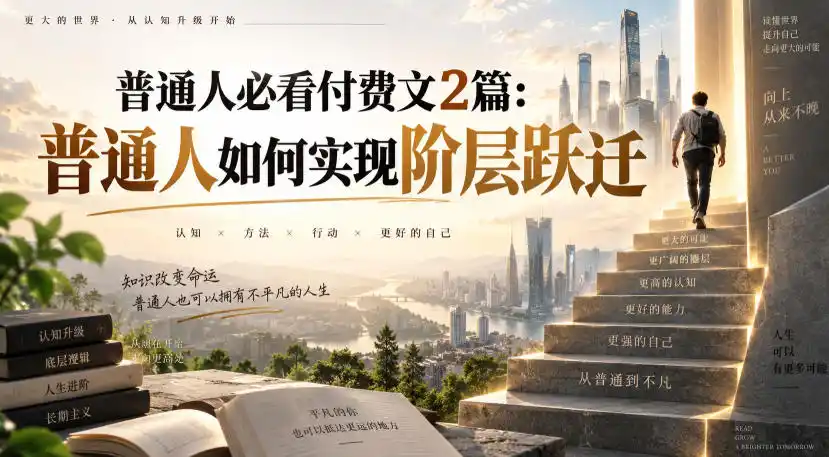 普通人必看付费文2篇：普通人如何实现阶层跃迁-北疆网创