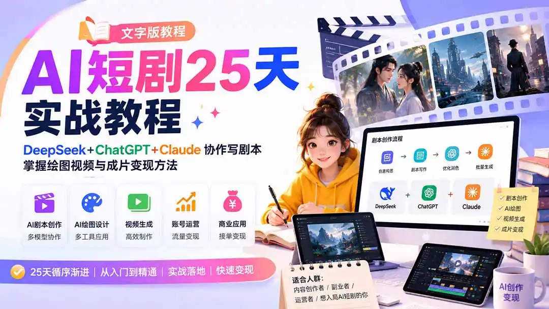 AI短剧25天实战教程(文字版教程-北疆网创