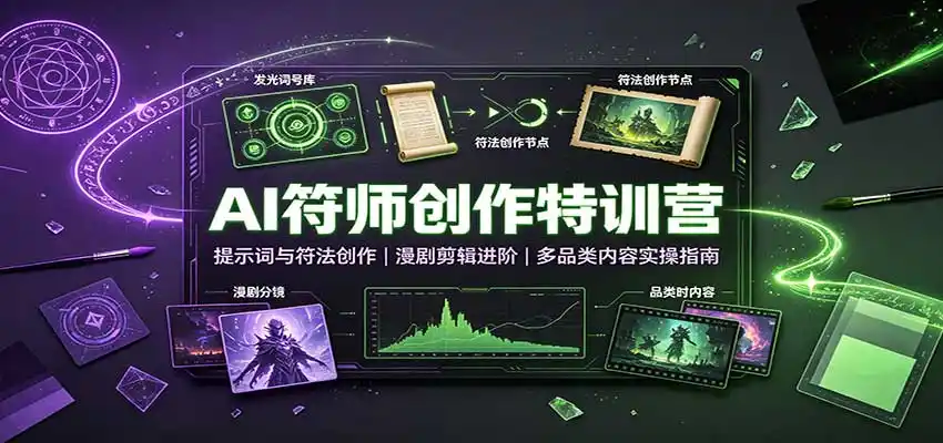 AI符师创作特训营：提示词与符法创作，漫剧剪辑进阶，多品类内容实操指南-北疆网创