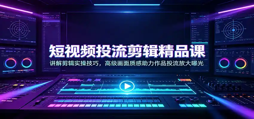短视频投流剪辑精品课:讲解剪辑实操技巧,高级画面质感助力作品投流放大曝光-北疆网创