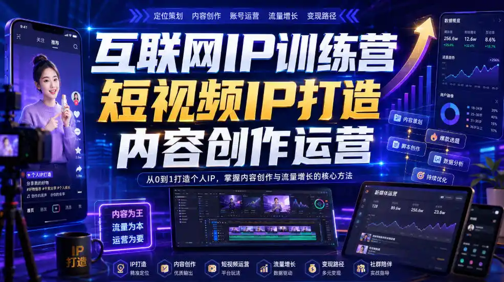 互联网IP训练营,短视频IP打造,内容创作运营-北疆网创