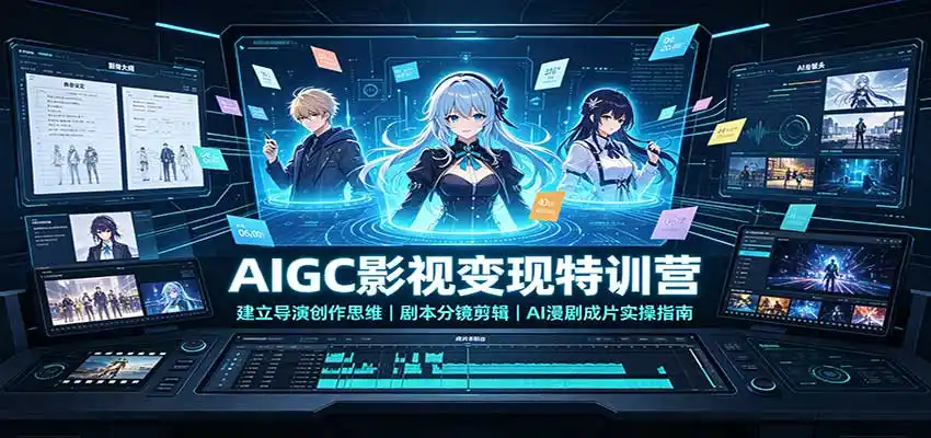 AIGC影视变现特训营：建立导演创作思维，剧本分镜剪辑，AI漫剧成片实操指南-北疆网创