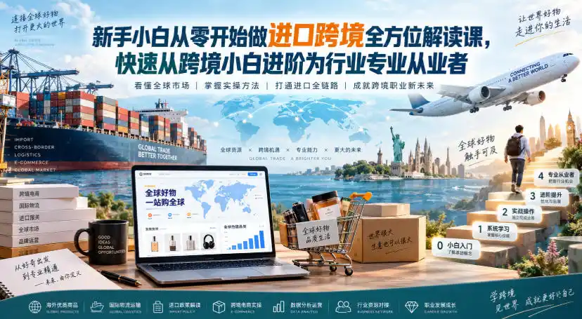 新手小白从零开始做进口跨境全方位解读课，快速从跨境小白进阶为行业专业从业者-北疆网创
