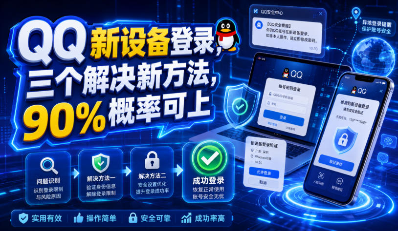 QQ新设备登录,三个解决新方法,90%概率可上-北疆网创