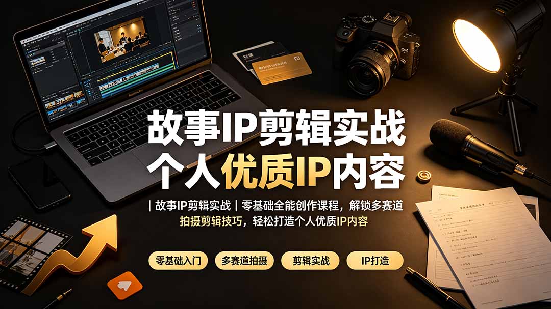 故事IP剪辑实战|零基础全能创作课程,解锁多赛道拍摄剪辑技巧,轻松打造个人优质IP内容-北疆网创