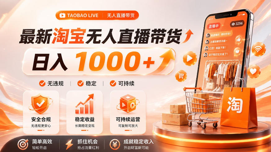 拒绝死工资！淘宝无人直播，让你睡觉都在进账，单设备日入1k+普通人的变现蓝海【揭秘】-北疆网创