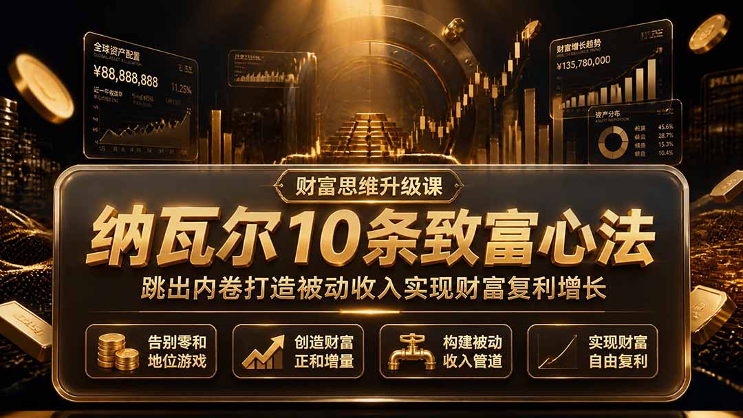 付费文章:纳瓦尔10条致富心法,跳出内卷打造被动收入实现财富复利增长-北疆网创